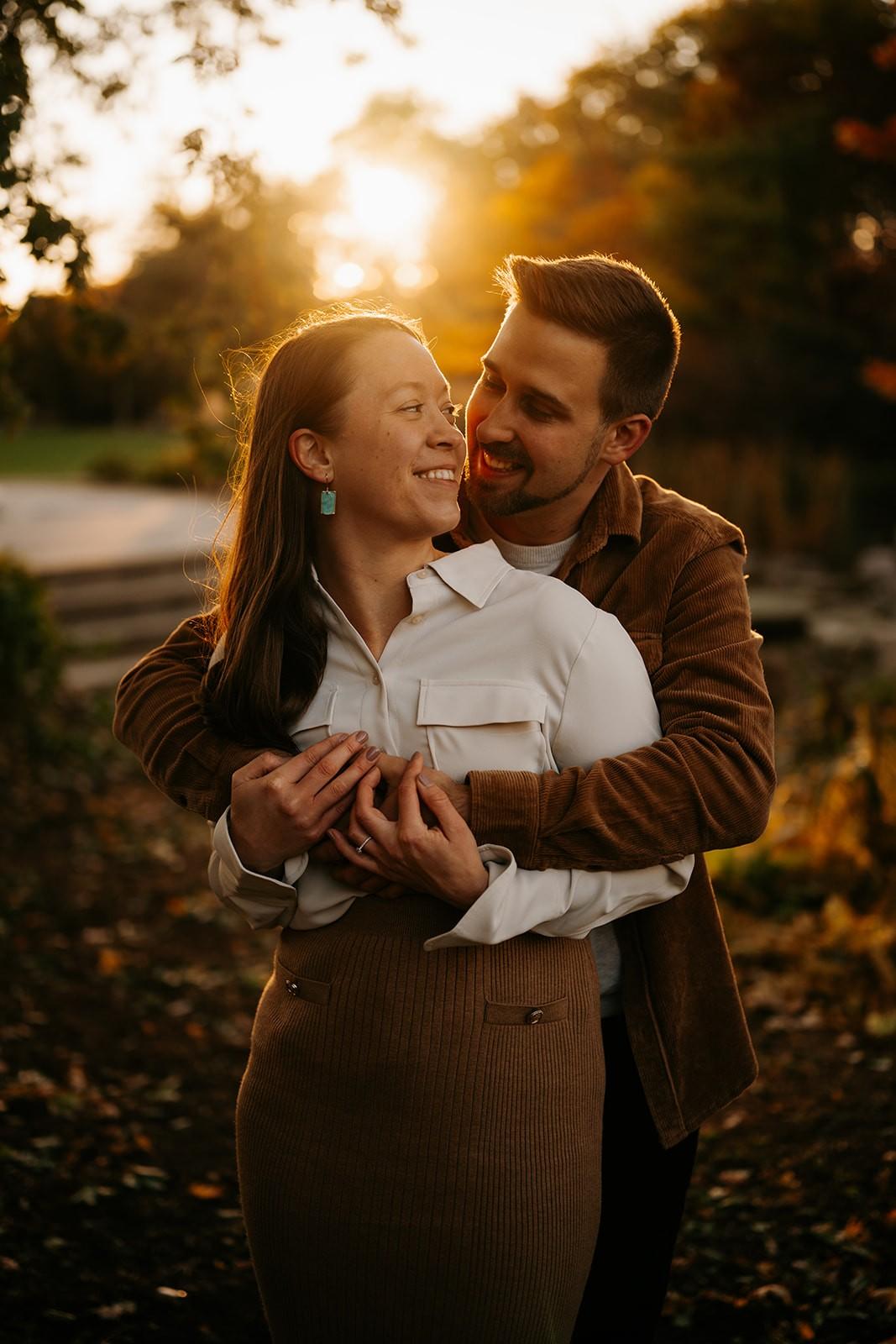 Natalia & Ben's Cozy Fall Engagement Session in Downtown Kitchener, Ontario