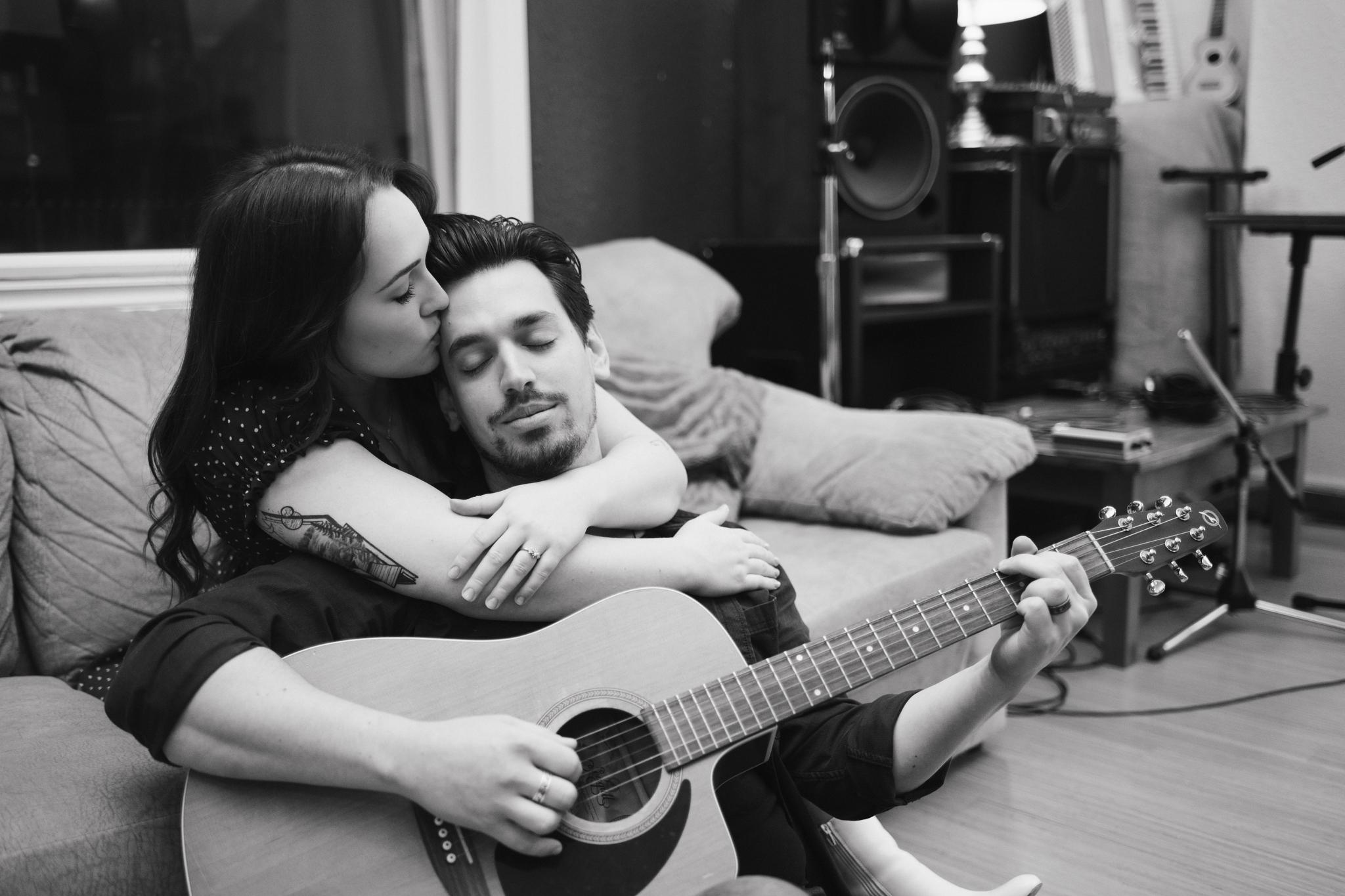 Kristina & Rob's Music Studio Engagement Session