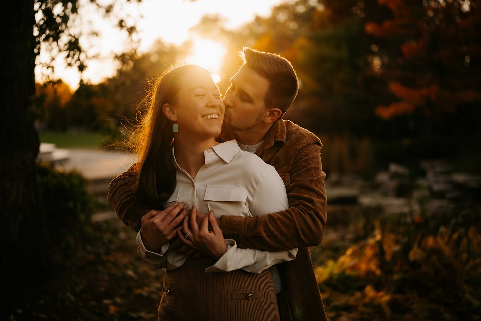 Natalia & Ben's Cozy Fall Engagement Session in Downtown Kitchener, Ontario