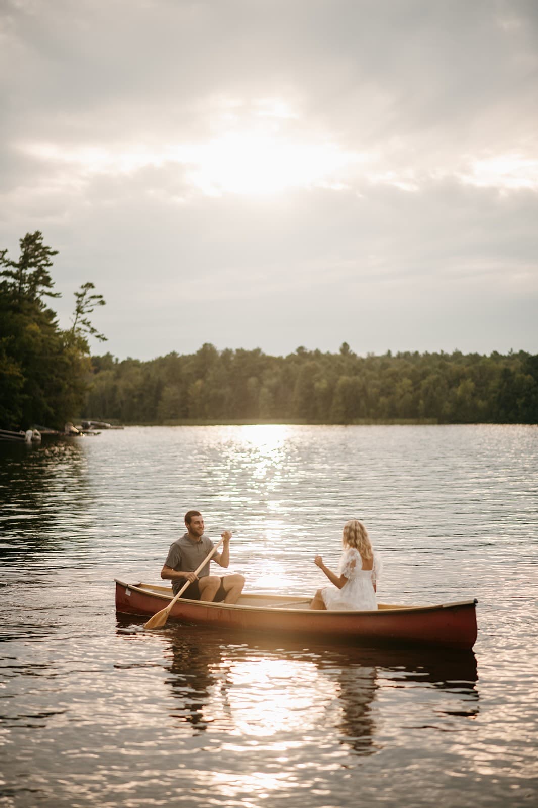 Ratchel & Paul's Golden Hour Canoe Engagement Shoot In Lakefield, Ontario