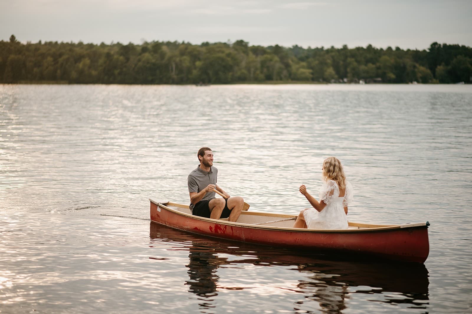 Ratchel & Paul's Golden Hour Canoe Engagement Shoot In Lakefield, Ontario