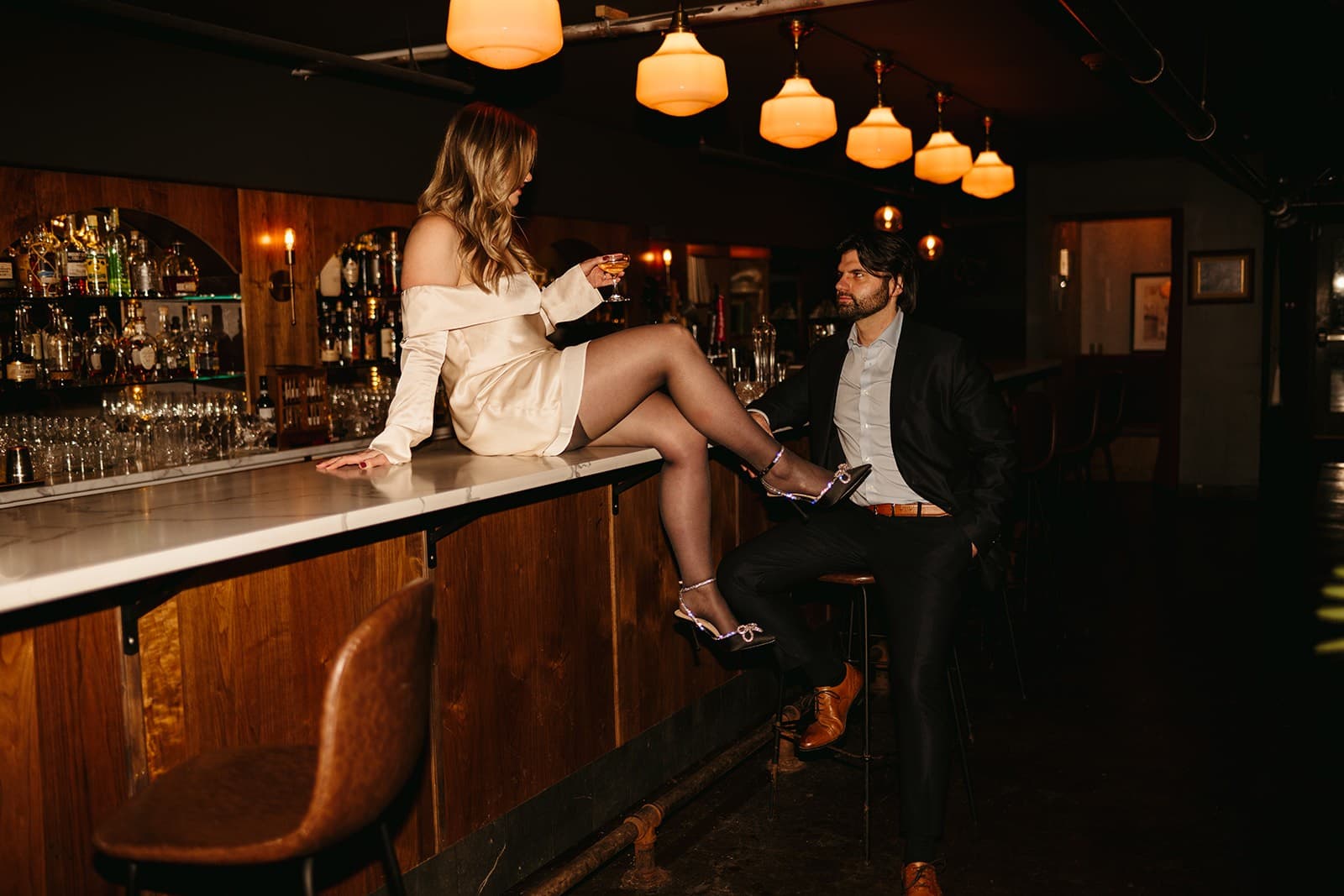 Sugar Run Bar, Downtown Kitchener: Chantelle & Aaron's Romantic Engagement Session